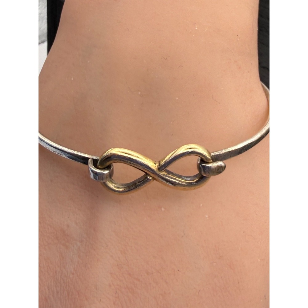 James Avery 14kt  Sterling Infinity Gold Hook Bracelet Bangle 8.63g Retired 925